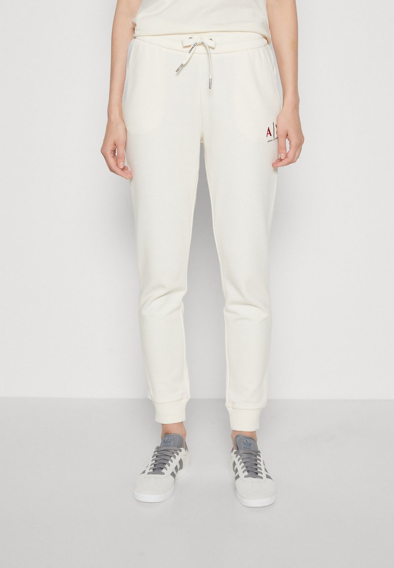 Armani Exchange TRACK PANT Pantaloni de trening offwhite/alb