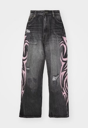 Jaded London TATTOO XL COLOSSUS UNISEX - Loose Jeans - dark grey