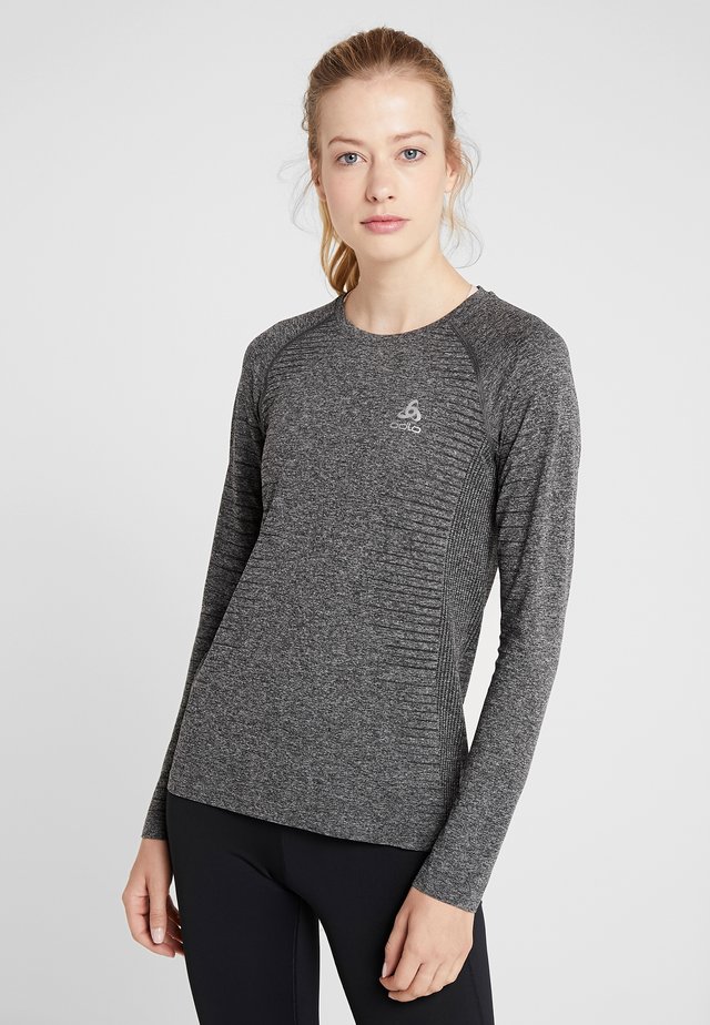 CREW NECK SEAMLESS ELEMENT - Topper langermet - grey melange