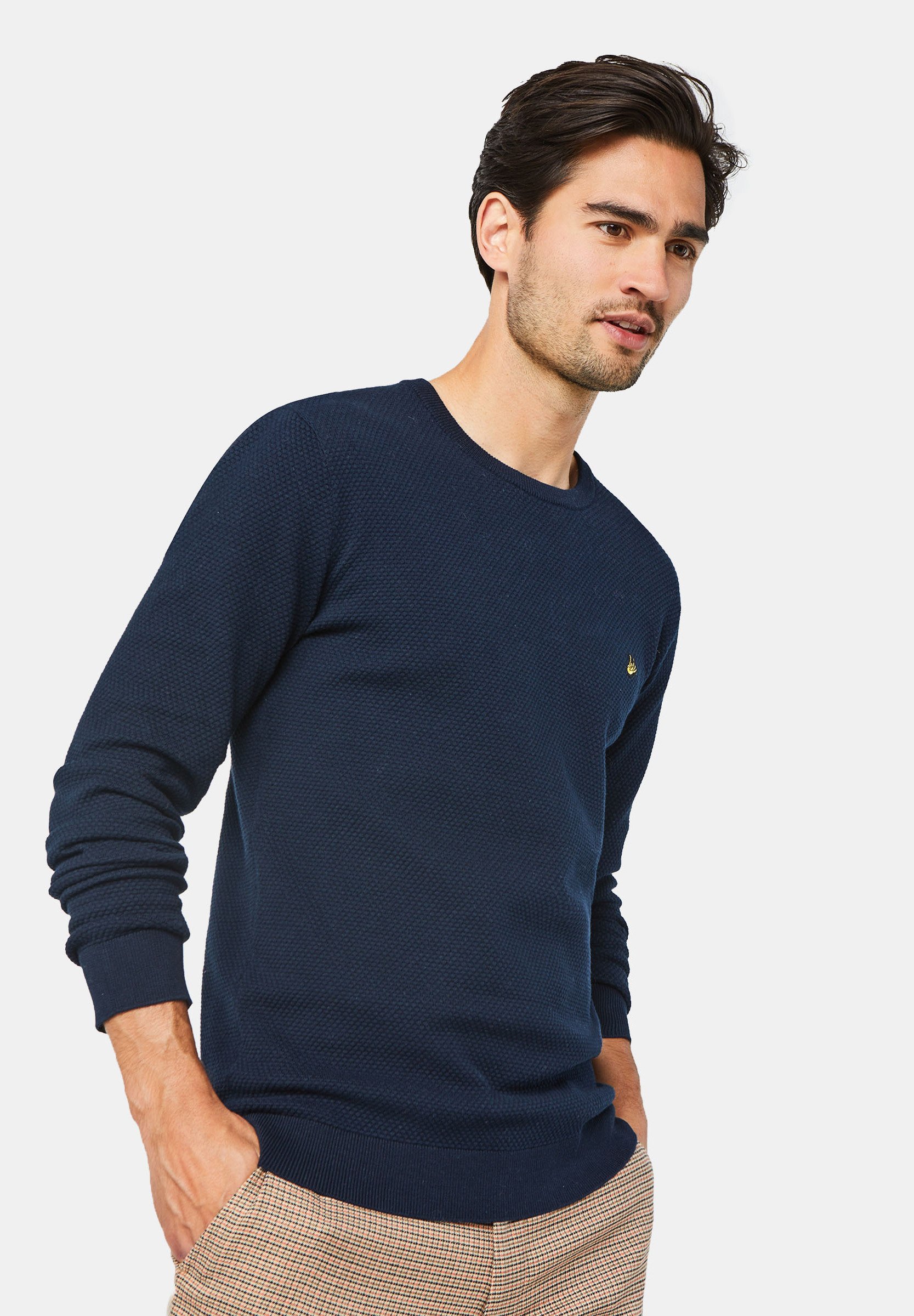 WE Fashion WE FASHION HEREN FIJNGEBREIDE TRUI MET STRUCTUUR Heren fijngebreide trui met structuur | 95569147 WE Fashion