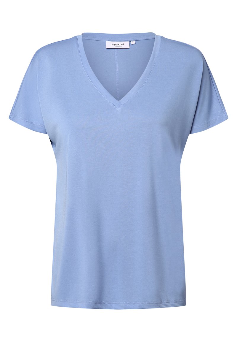 MSCH Copenhagen FENYA V NECK TEE - T-shirt basic - hellblau