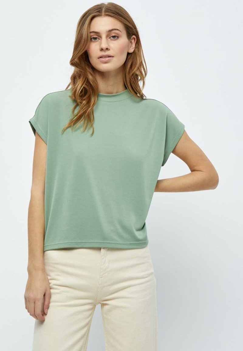 Minus MIFRIKKA CAP SLEEVE T-SHIRT. - Pamata T-krekls - basil green