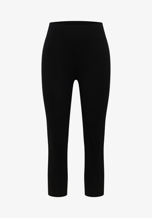 Sorte, højtaljede cropped leggings med en glat linning og tætsiddende pasform fra talje til ankel.