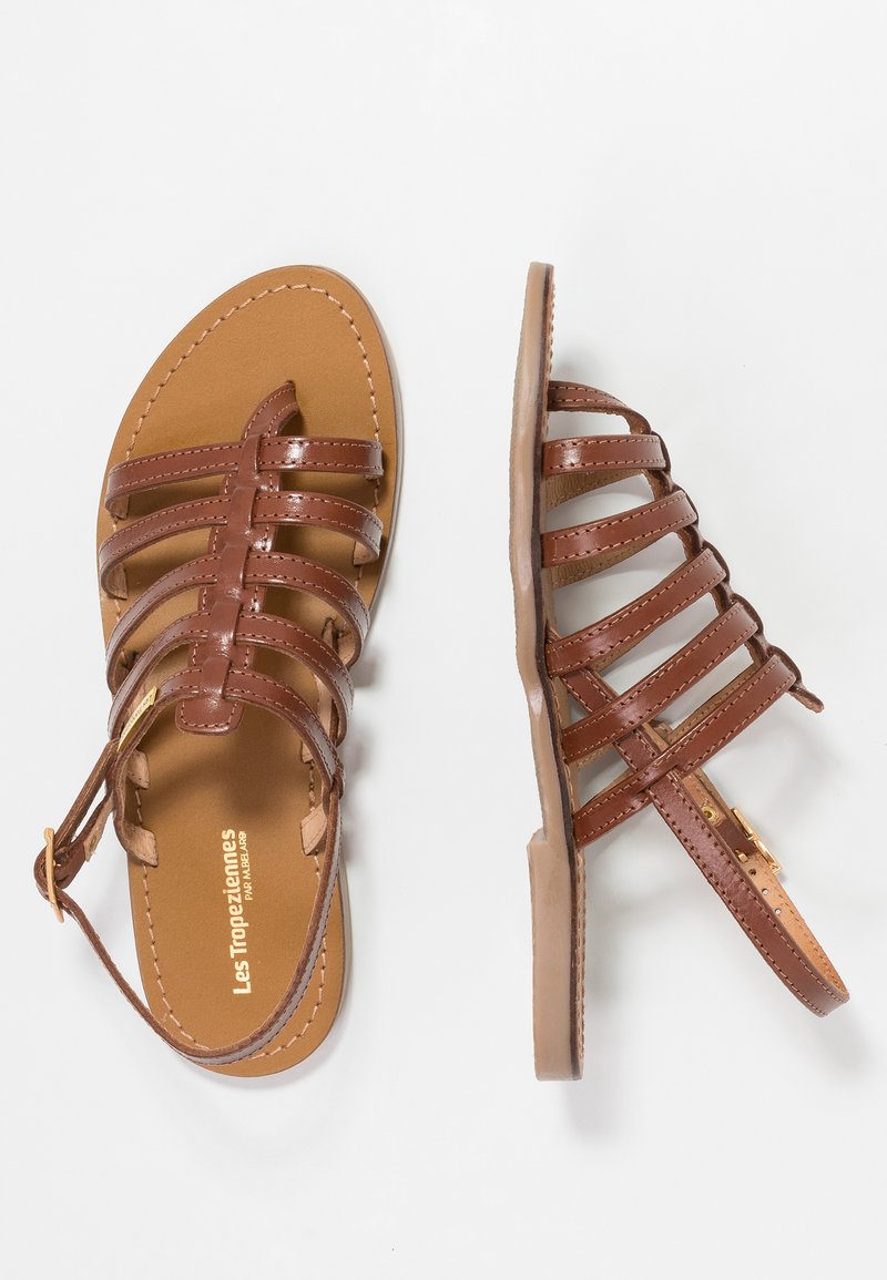 Sandales Les Tropéziennes - Tongs Cuir Marron à Paillettes - Taille 41 - Occasion TBE