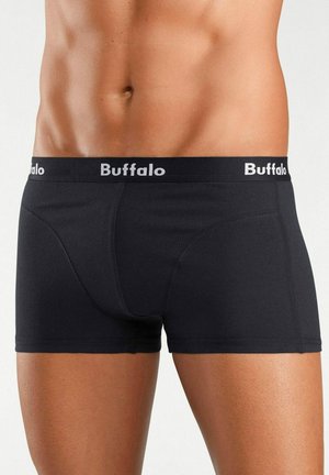 Schwarze Boxershorts aus weichem Stoff mit enger Passform. Mit einem kontrastierenden Bund, der das weiße "Buffalo"-Logo trägt.