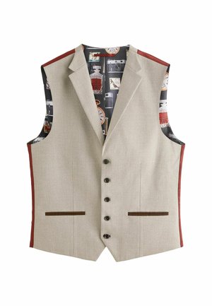 Next TRIMMED HERRINGBONE - Suit waistcoat - neutral