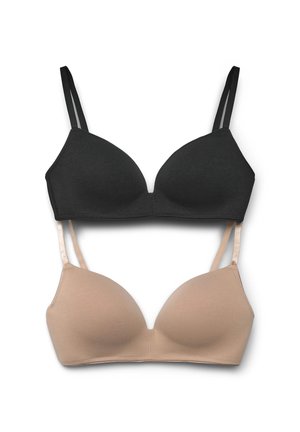 PACK 2 MOULDED - Reggiseno push-up - 1x Black, 1x Beige (Nude)