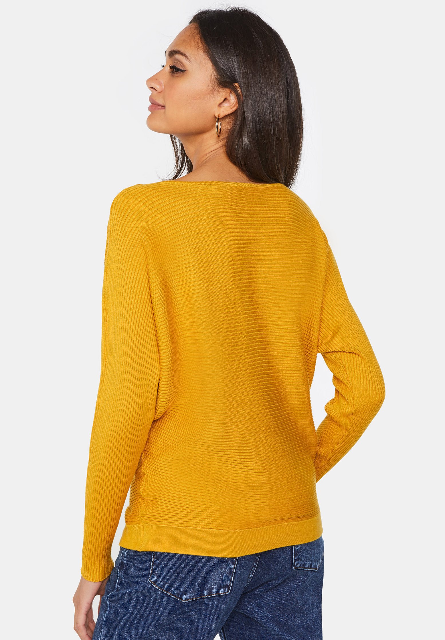 WE Fashion WE FASHION DAMES FIJNGEBREIDE TRUI MET STRUCTUUR Off Shoulder trui Oranje New You Fashion