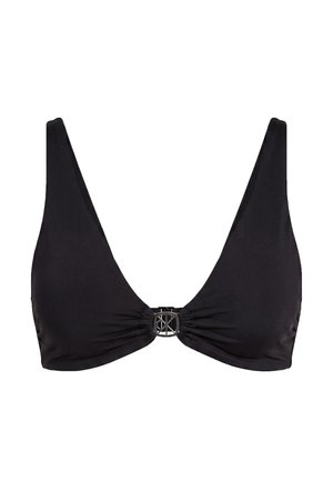 Calvin Klein Swimwear, BRALETTE BIKINI TOP - EMBLEM - Горнище на бански - black