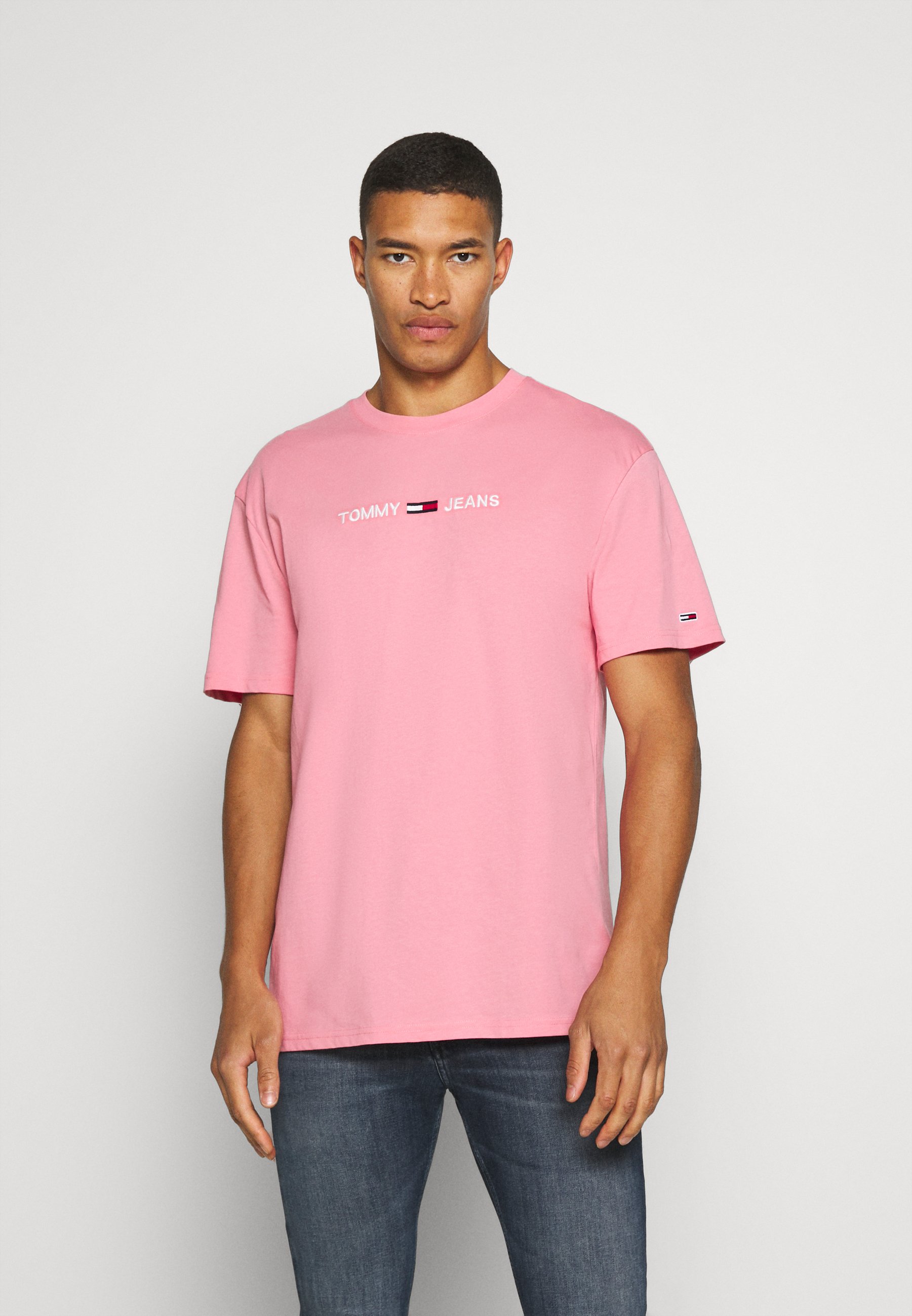 Tommy jeans t shirt pink Clearance