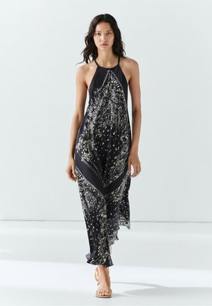 Massimo Dutti, LONG FLOWING PAISLEY HALTER DRESS - Vestito lungo - mottled dark blue