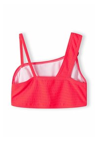 Top corto rosso strutturato con spalline sottili e schiena in rete. Il tessuto è leggero con un sottile motivo a rete, offrendo un aspetto sportivo.