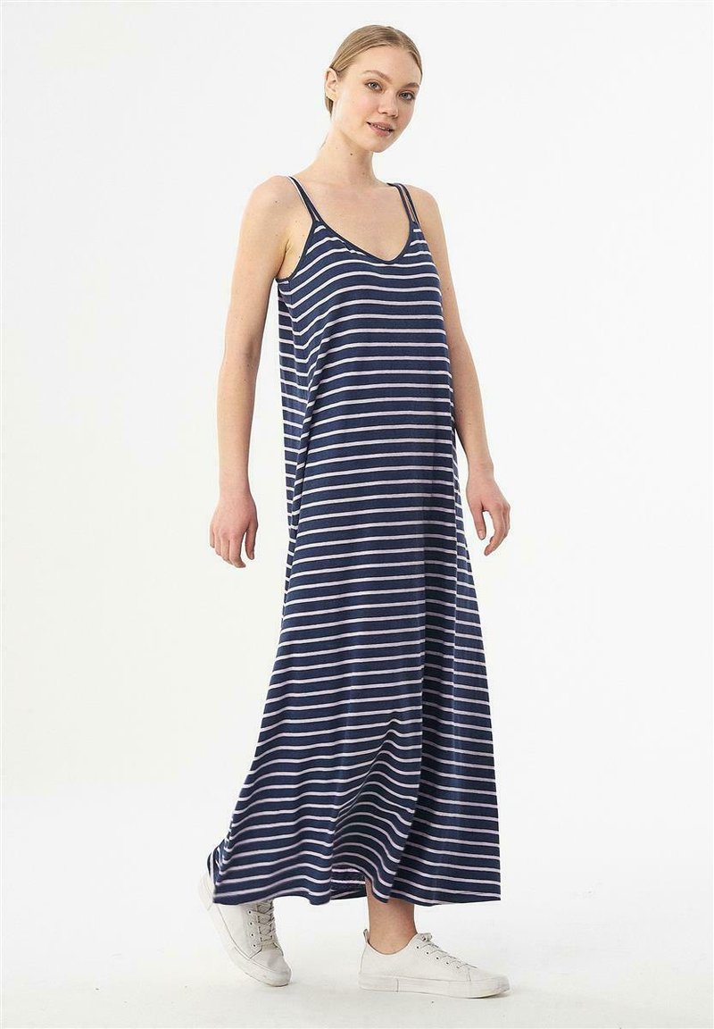 Damen Freizeitkleider | ORGANICATION Maxikleid navy lavender fog/dunkelblau - ZY19165 Damen Freizeitkleider | ORGANICATION Maxikleid navy lavender fog/dunkelblau - ZY19165
