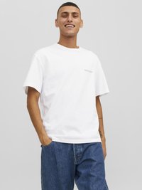 Jack & Jones JORVESTERBRO BACK SS CREW NECK  - Trükipildiga T-särk - bright white