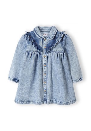 WITH FRILL - Jeanskleid - blue denim