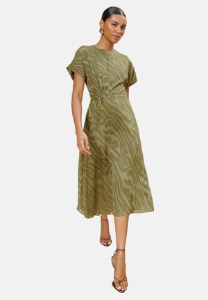 Lipsy, REGULAR FIT - KNOT SIDE MIDI DRESS - Jerseykjole - olive green