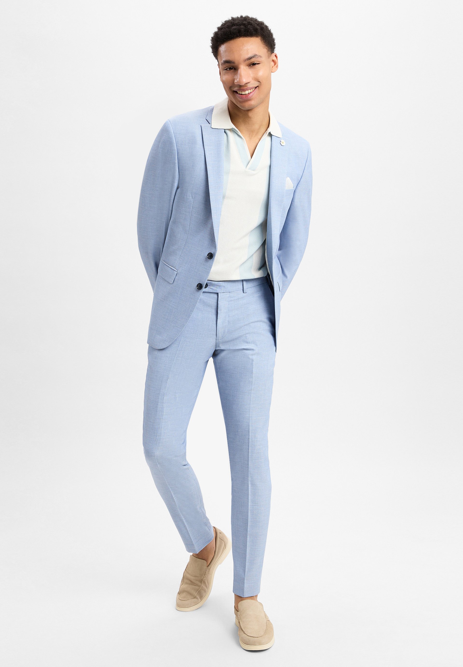 FINSHLEY HARDING LONDON SET Anzug hellblau weiß/hellblau