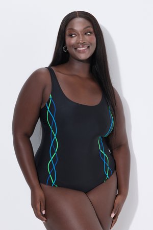 Ulla Popken PIPINGS ONDULANTS - Badedragt - black