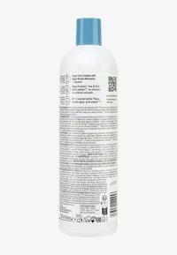 Bouteille en plastique blanc de 500 ml avec un bouchon bleu, présentant des informations sur le produit et des instructions en plusieurs langues au dos. Matériaux recyclables.