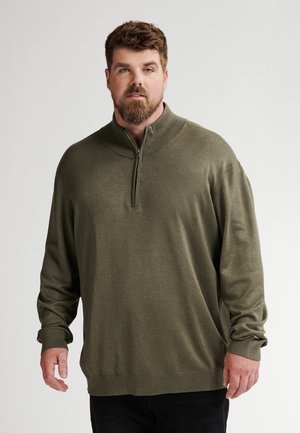 HALF-ZIP JACKSON - Strickpullover - mossy stone