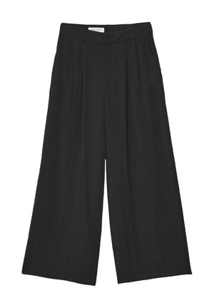 Stradivarius, RUSTIC WIDE-LEG TROUSERS - Pantalon classique - black