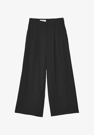 Stradivarius, RUSTIC WIDE-LEG TROUSERS - Pantalon classique - black