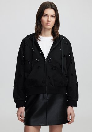 CUTOUT - Sweater met rits - black