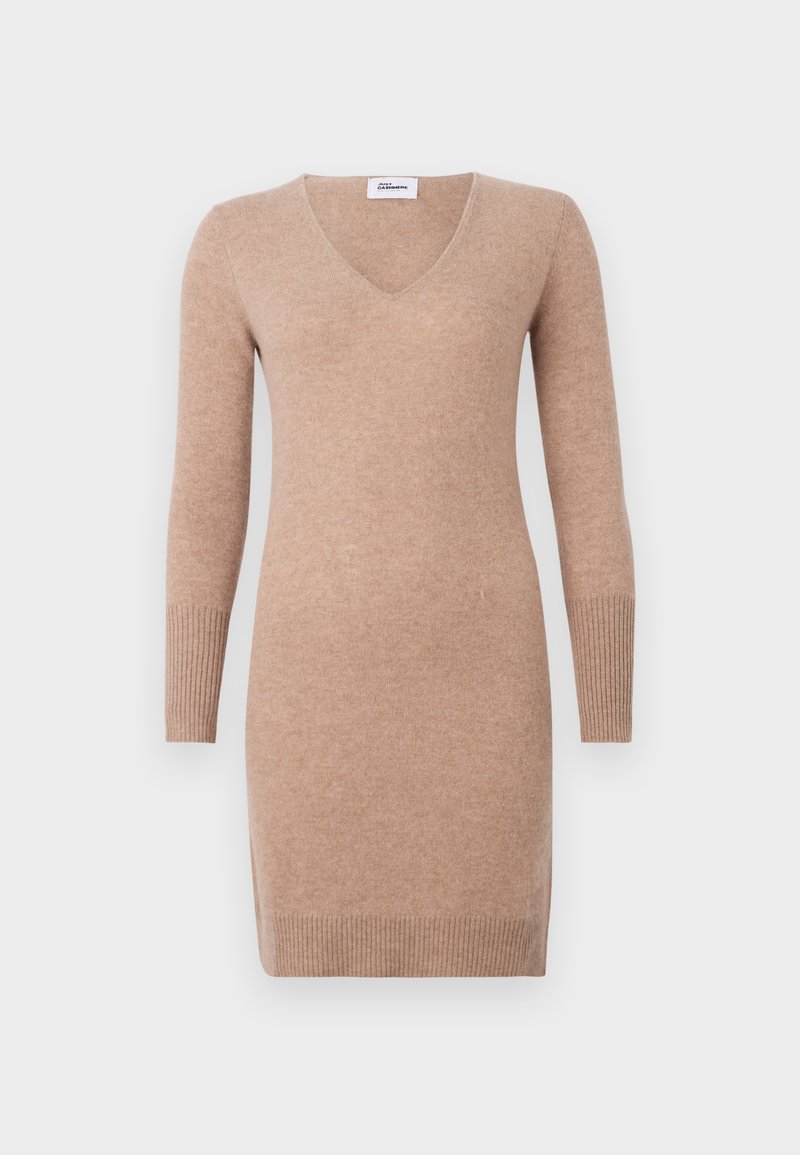 Just Cashmere Gebreide jurk beige Just Cashmere Gebreide jurk beige
