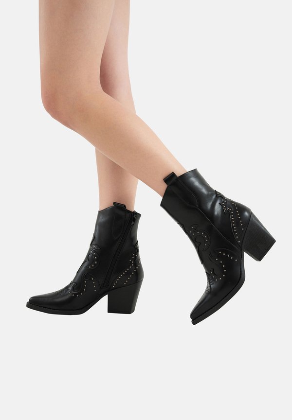 Cowboy-/Bikerstiefelette - schwarz