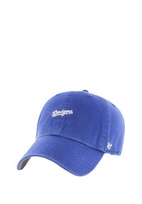 Blaues Baseballcap mit weißem "Dodgers"-Logo auf der Vorderseite und kleinem weißen "47"-Logo an der Seite.