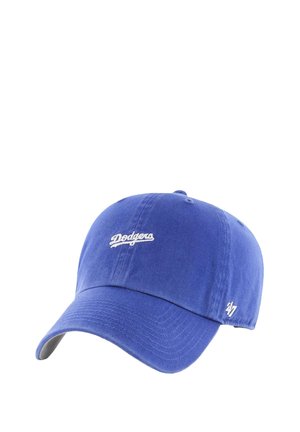 Blue baseball cap with white "Dodgers" logo on front and small white "47" logo on side.