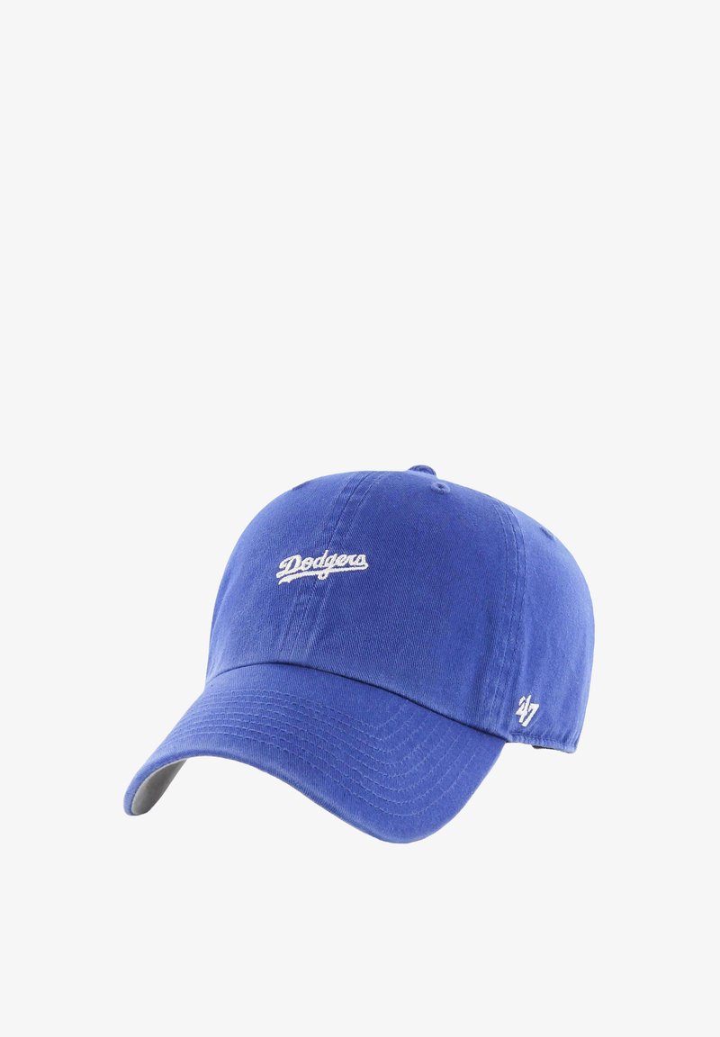 Blaues Baseballcap mit weißem "Dodgers"-Logo auf der Vorderseite und kleinem weißen "47"-Logo an der Seite.