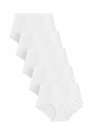 Pakket van vijf witte katoenen onderbroekjes met een hoge taille, een gladde textuur en kleine decoratieve strikjes op de tailleband.
