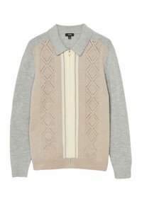 REGULAR FIT-TENNANT COLOURBLOCK ZIP THROUGH  - Cardigan - oatmeal white