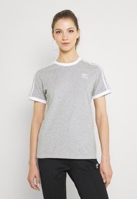 adidas Originals - 3 STRIPES - T-shirt con stampa - medium grey heather Immagine in miniatura 1