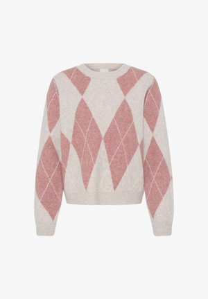 ICHI, IHFENSTER LONG SLEEVE - Pullover - oatmeal zephyr harlequin