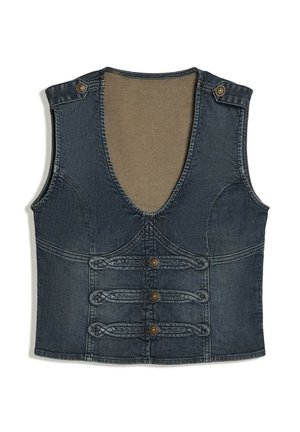 Bershka, WAISTCOAT - Blouse - blue denim