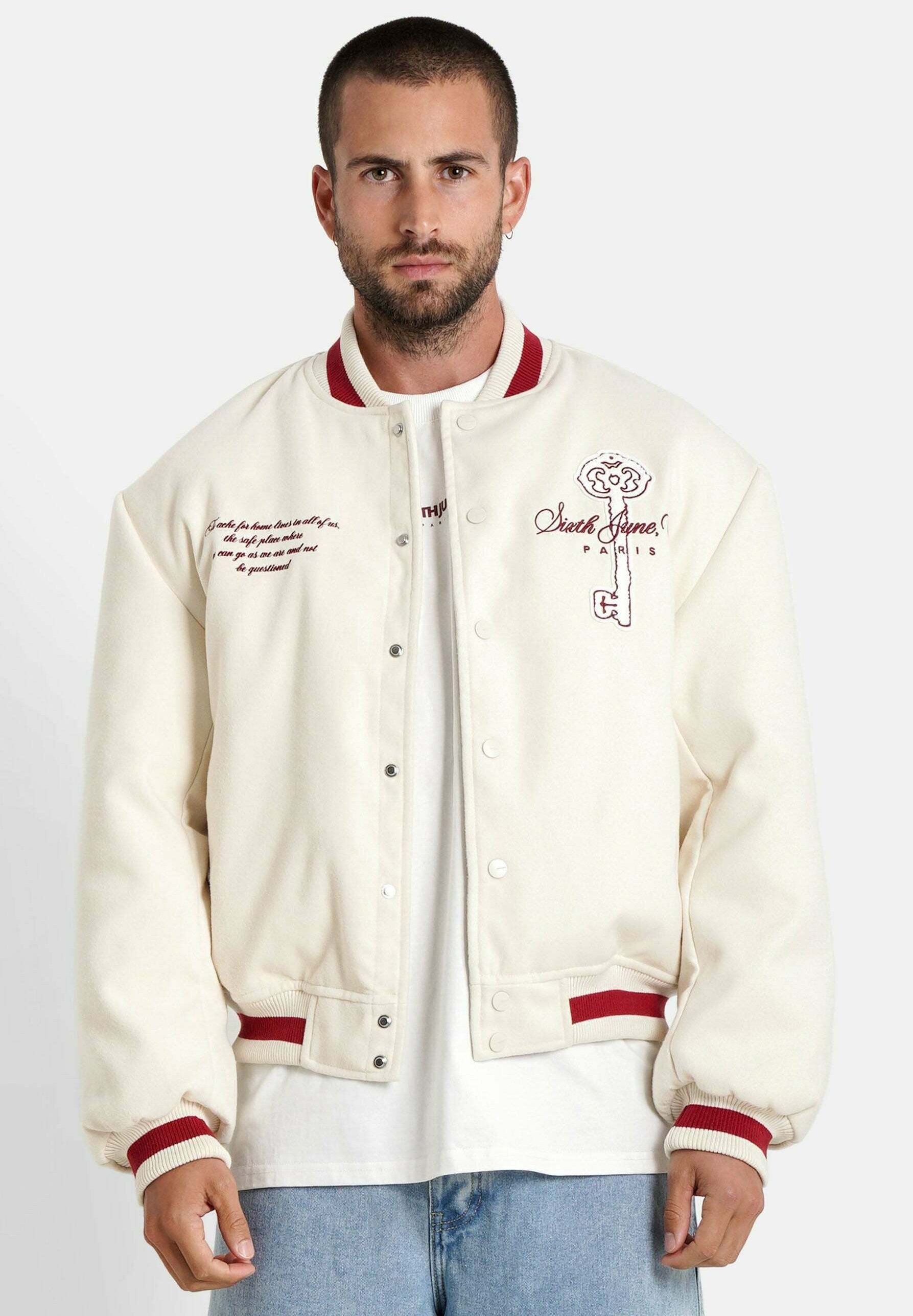 Sixth June VARSITY - Bomber Jacket - off white/off-white - Zalando