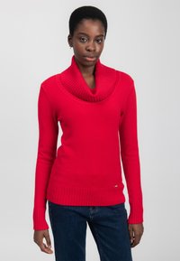 INFLUENCER COWL-NECK - Strickpullover - red
