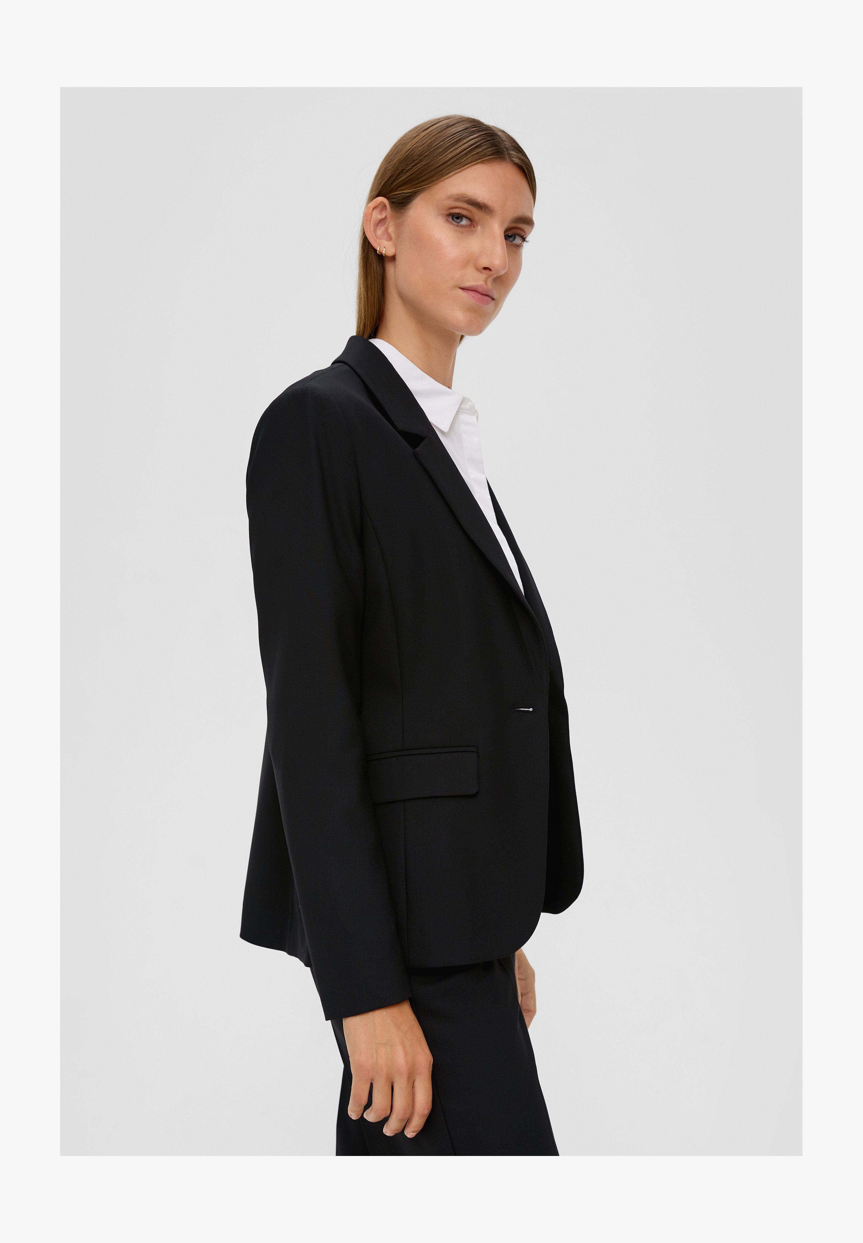 S.Oliver BLACK LABEL Blazer Corto Donna – Giacca Elegante Con Gancio, Maniche Lunghe, Business Look