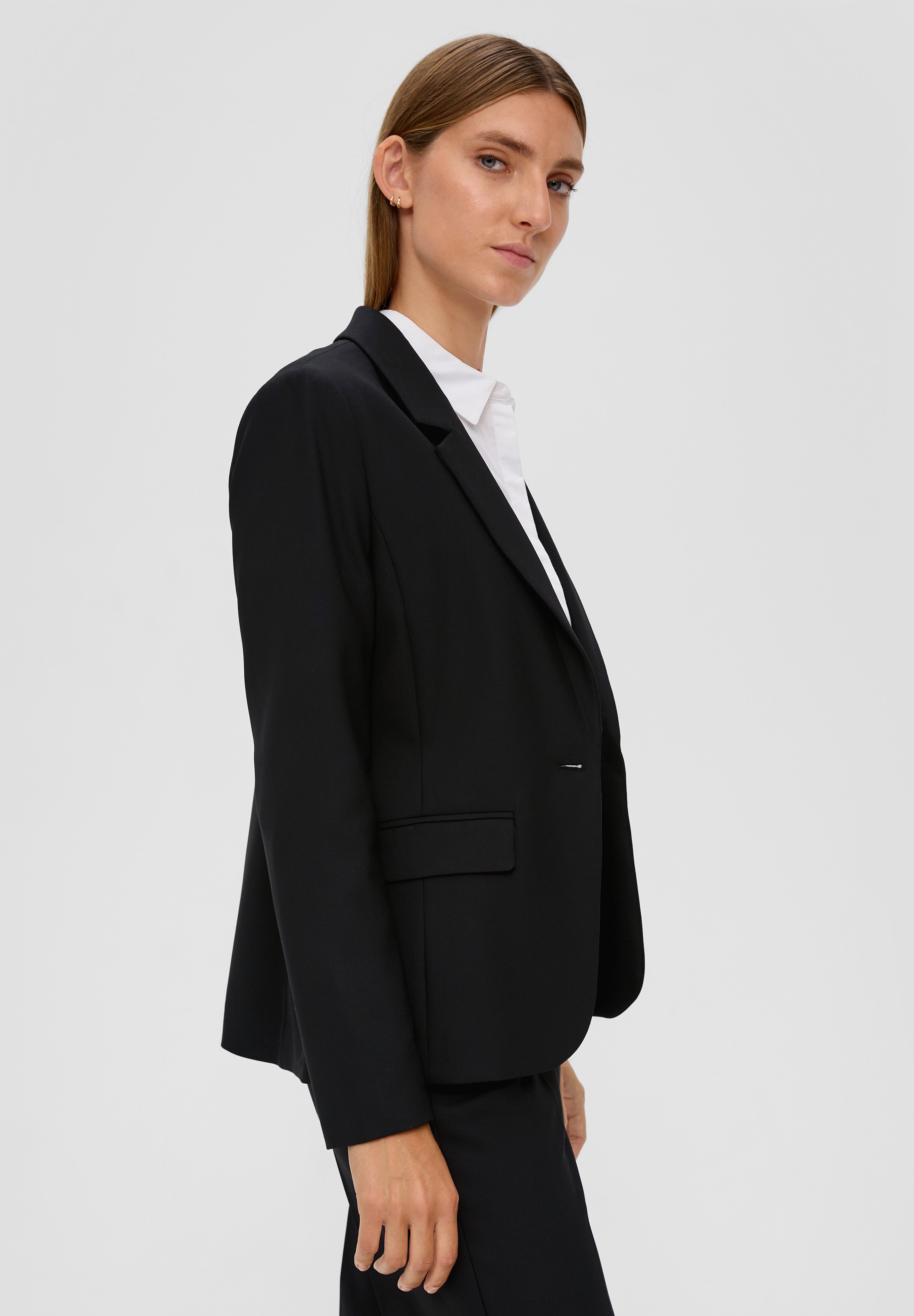 S.Oliver BLACK LABEL Blazer Corto Donna – Giacca Elegante Con Gancio, Maniche Lunghe, Business Look