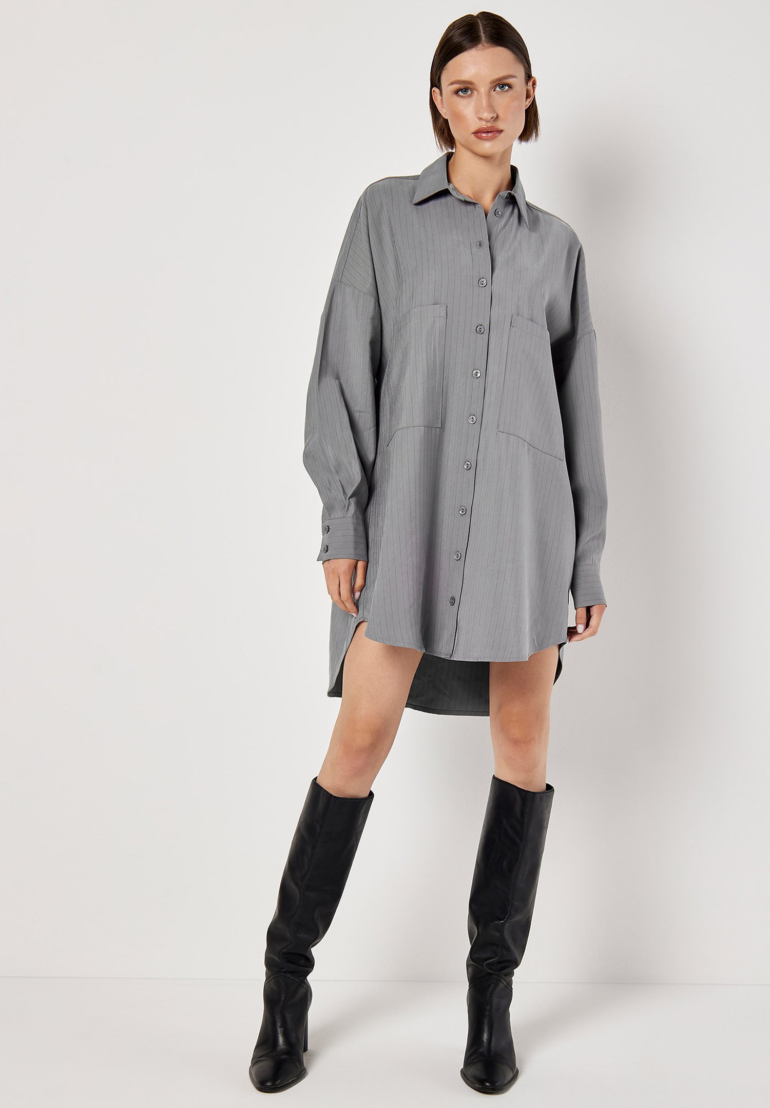 ANDRÉSD pinstripe peplum setup dress pinstripe peplum setup dress | ANDRESD
