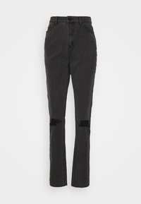 Missguided Tall DISTRESSED KNEE RIP  - Calças de ganga de corte relaxado - black