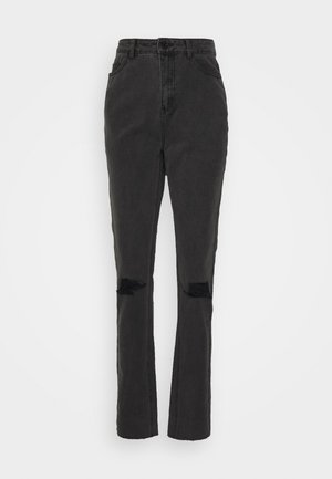 Missguided Tall DISTRESSED KNEE RIP  - Calças de ganga de corte relaxado - black
