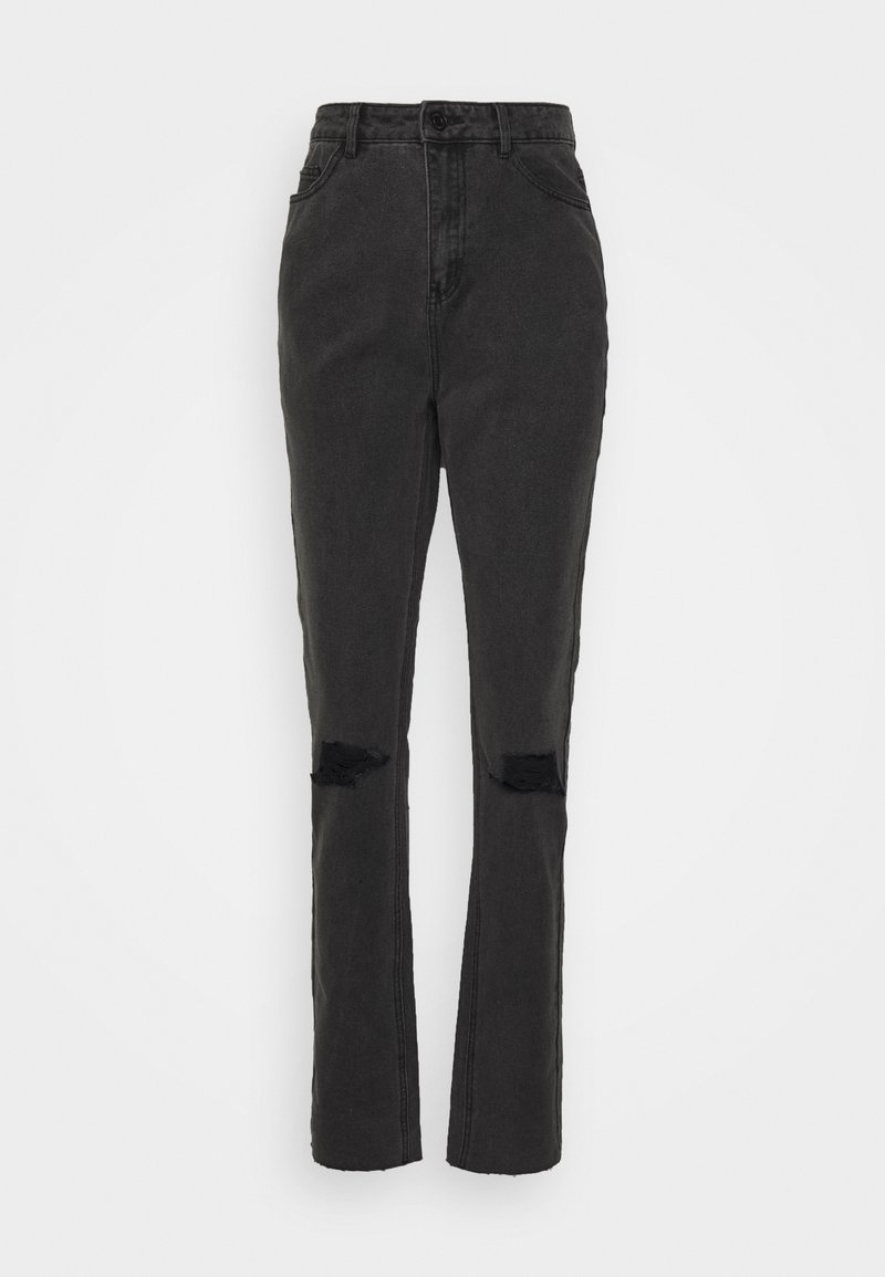 Missguided Tall DISTRESSED KNEE RIP  - Calças de ganga de corte relaxado - black