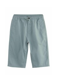 Ljust blå shorts i vävt tyg, med elastisk midja och dragsko, samt sidofickor för bekvämlighet.