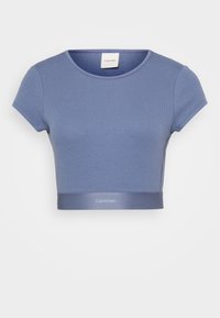 RIB CROP TEE COTTON STRETCH RIB - Haut de pyjama - grisaille