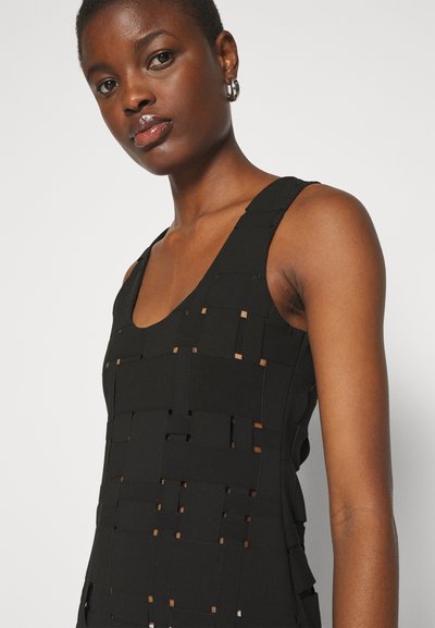 A.W.A.K.E. MODE WEAVED FITTED TANK DRESS - Koktélruha / Partiruha - black