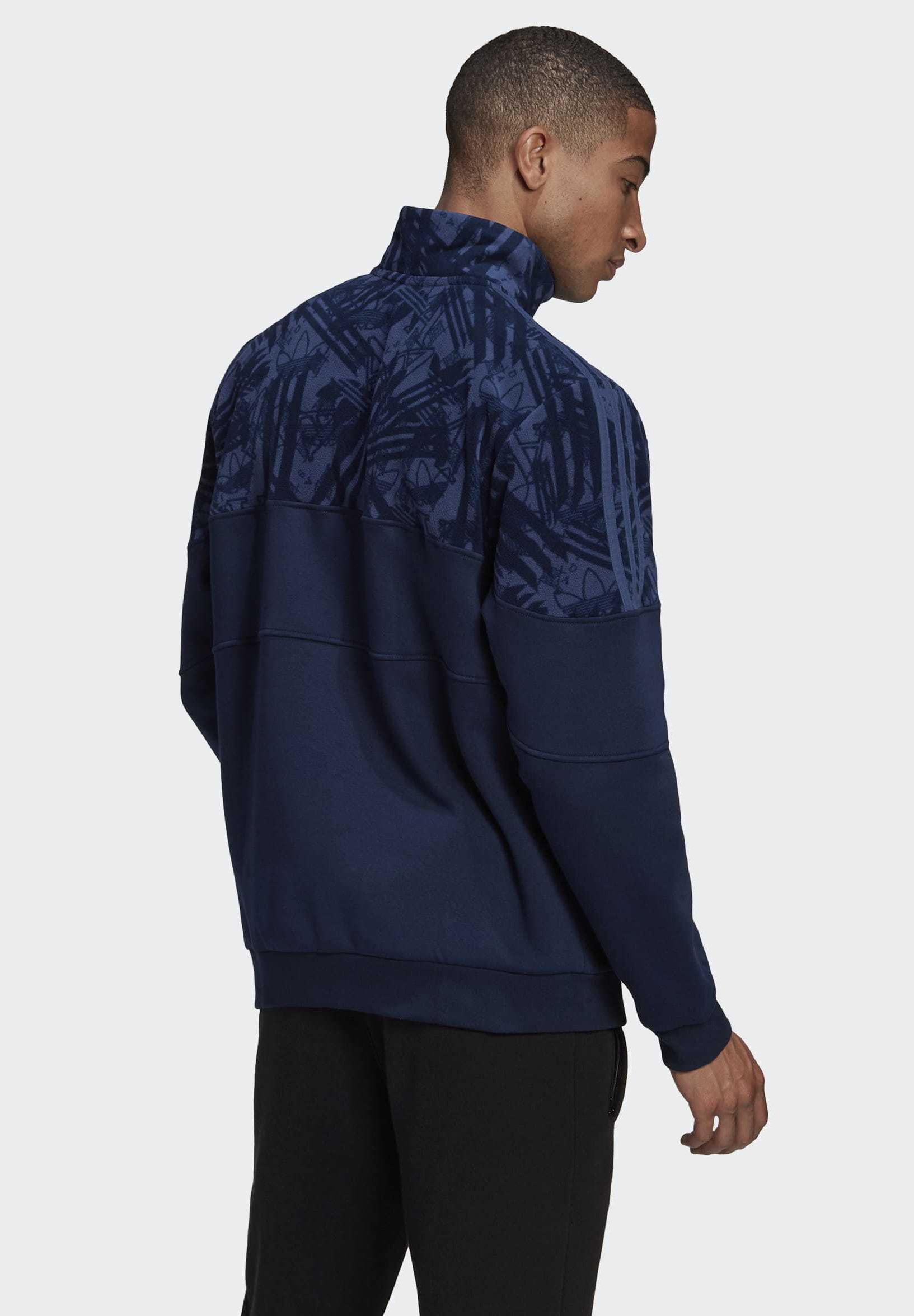 adidas Originals QUARTER ZIP TRACK Sweater blueBlauw adidas Originals QUARTER ZIP TRACK Sweater blueBlauw