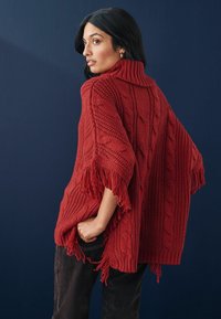 Next HIGH ROLL NECK FRINGE  - Cape - red
